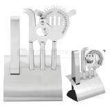 Set de bar metalico de 4 piezas con base de mismo material