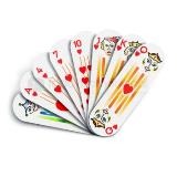 Juego de cartas en estuche oval de plastico