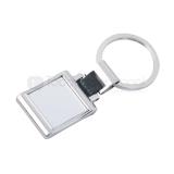 Llavero metálico con doble vista con placa de aluminio