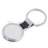 Llavero metálico de doble vista con placa de aluminio