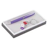 Set de pluma y llavero metalicos esmaltados