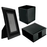 Set curpiel escritorio 3pz luxe neg