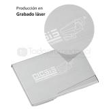 Porta tarjetas liso de aluminio