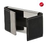 Porta tarjetas de piel con metal