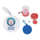 Vaso plegable rojo y azul pildora 