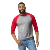 Playera gildan reglan 3/4 jaspe tallas s-xl