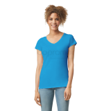 Playera cuello v a color dama tallas s-xl