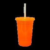 Vaso 20 oz. fiesta tapa y popote sin impresión