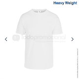 Playera peso completo cuello redondo manga corta caballero blanca tallas s-xl