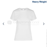 Playera peso completo cuello redondo manga corta dama blanca tallas s-xl