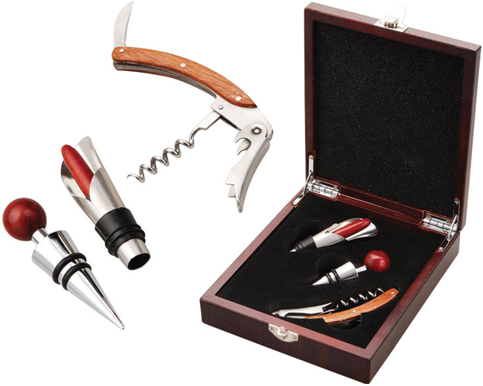 Set de Vino con 3 accesorios Dubai | Articulos Promocionales
