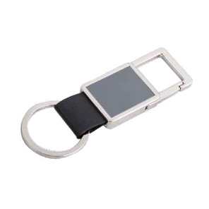 LLAVERO METÁLICO DOBLE VISTA CON PLACAS COLOR HUMO | Articulos Promocionales