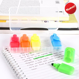 ESTUCHE DE PLASTICO CON 5 MARCA TEXTOS. | Articulos Promocionales