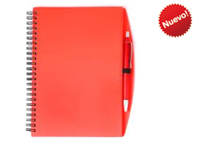 LIBRETA DE PLASTICO RIGIDA CON PLUMA | Articulos Promocionales