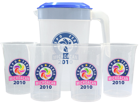 JARRA 2 LTS CON 4 VASOS DE 16 OZ | Articulos Promocionales