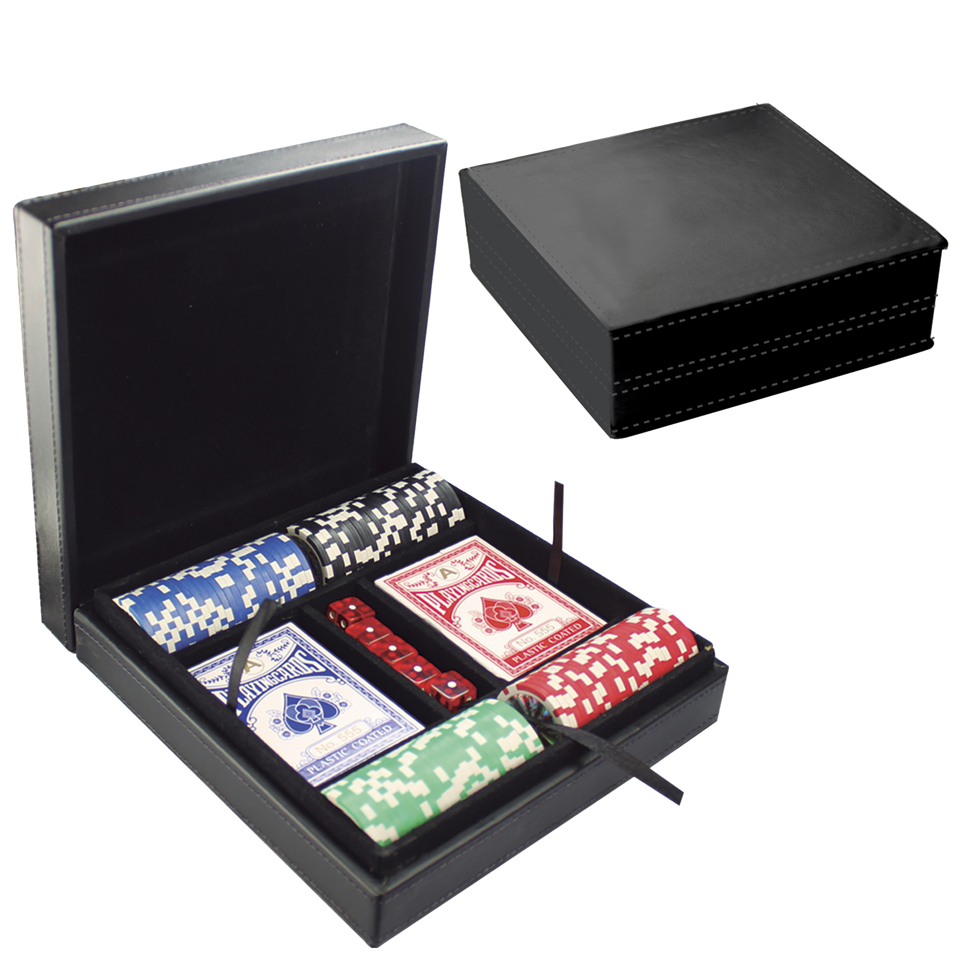 SET CARTAS DADOS CHIPS ESTUCHE POKER | Articulos Promocionales