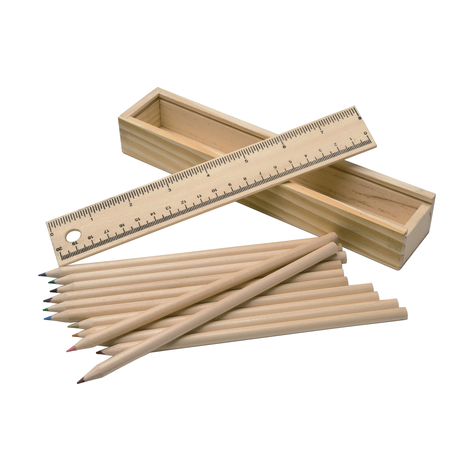 SET DE LAPICES CON ESTUCHE DE MADERA "THREE" | Articulos Promocionales