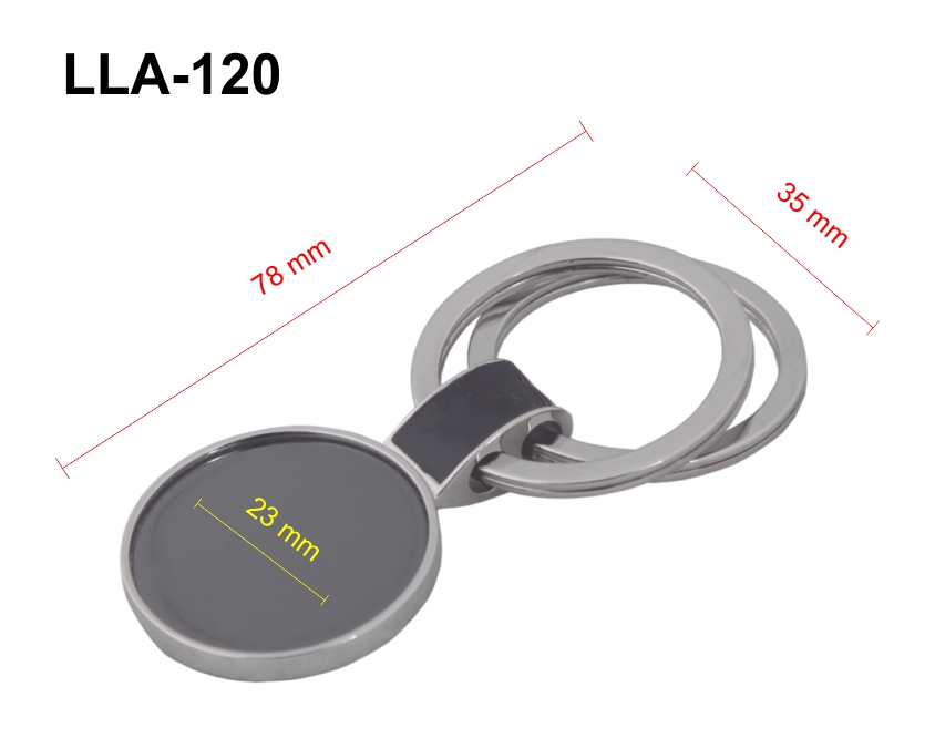 LLAVERO METÁLICO DOBLE VISTA CON DOS ARGOLLAS | Articulos Promocionales