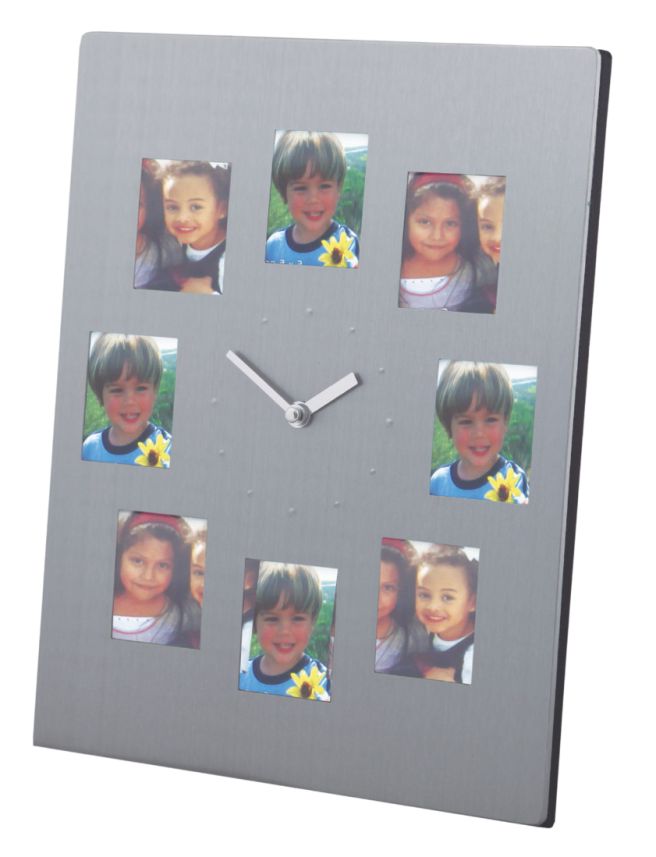 Reloj metálico con portarretratos múltiple | Articulos Promocionales