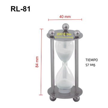 RELOJ DE ARENA EN METAL CROMADO TIEMPO 2.5 MIN | Articulos Promocionales