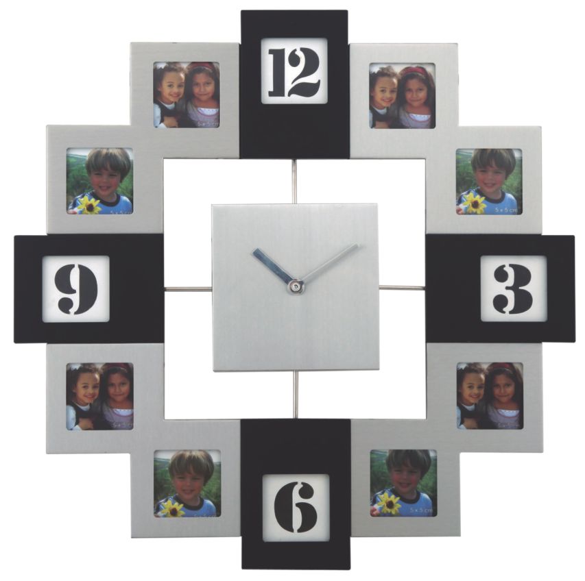 Reloj metálico con portarretratos múltiple | Articulos Promocionales
