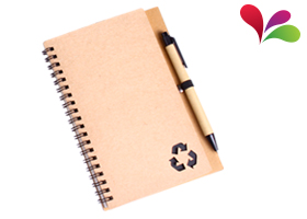 LIBRETA ECOLOGICA BOLONIA CON BOLIGRAFO | Articulos Promocionales
