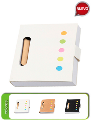 MINI LIBRETA ECOLOGICA CON NOTAS ADHESIVAS | Articulos Promocionales