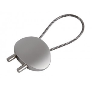 LLavero metálico con cordón de acero inoxidable | Articulos Promocionales