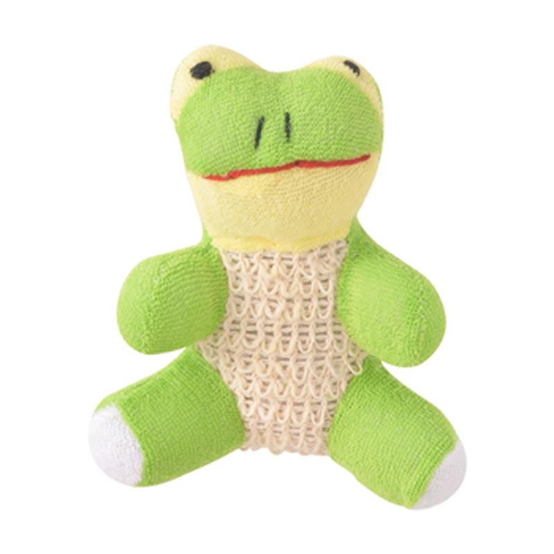 PELUCHE CON ESPONJA PARA BAÑO "RANITA MECATE" | Articulos Promocionales