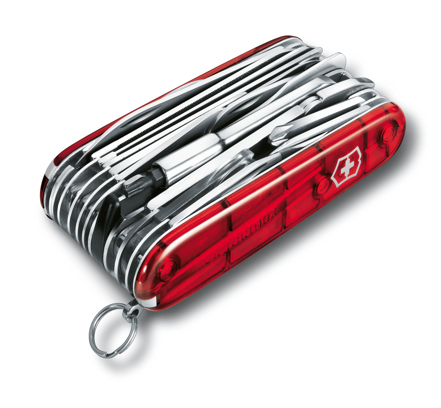 CYBER SWISS CHAMP XLT ROJA TRANSPARENTE, 50 USOS | Articulos Promocionales