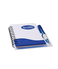 Libreta rígida bicolor con silueta y bolígrafo | Articulos Promocionales