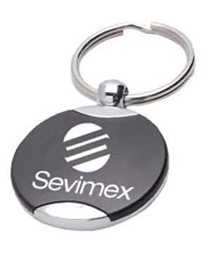 Llavero Delcevo redondo metal con pl | Articulos Promocionales
