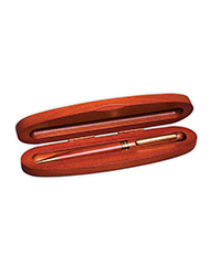 Estuche de madera ovalado con bolígr | Articulos Promocionales