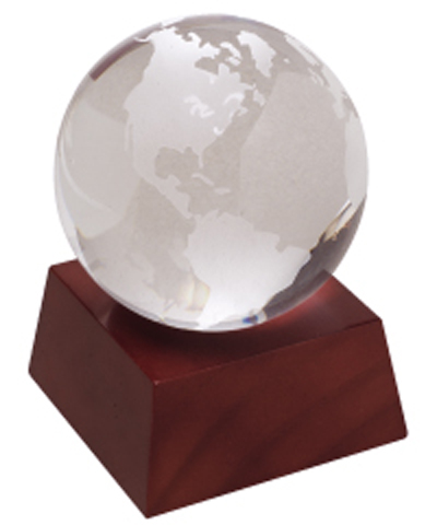 Mundo de cristal con base de madera | Articulos Promocionales