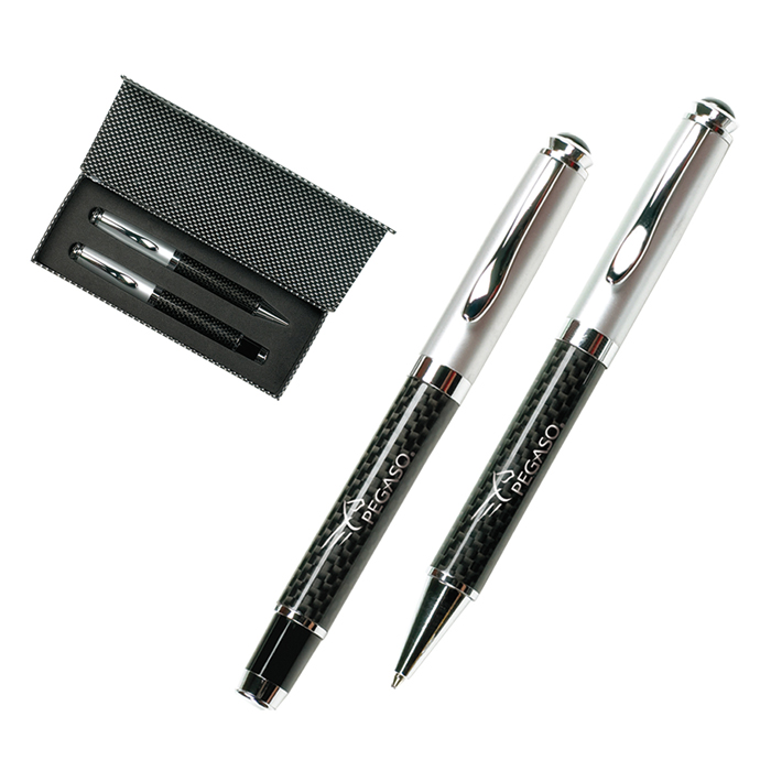 JUEGO METALICO DE BOLIGRAFO CON ROLLER | Articulos Promocionales