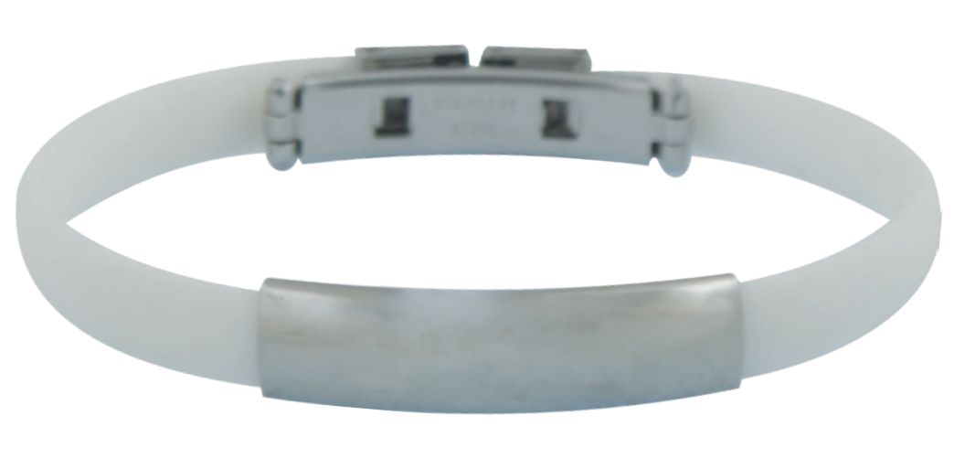 Pulsera de caucho con placa metálica | Articulos Promocionales