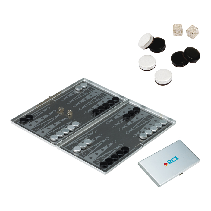 JUEGO BACKGAMMON FICHAS-MET/IMAN EST.MET | Articulos Promocionales