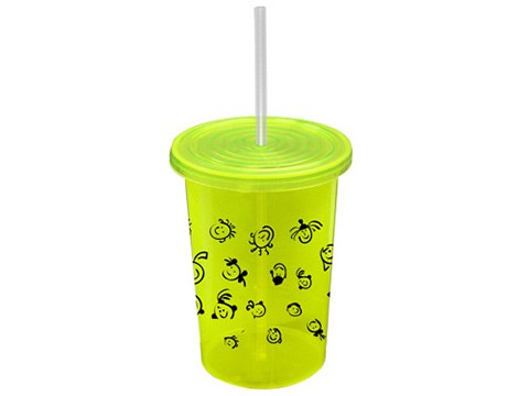 Vaso 16 oz.  OLAS tapa y popote  | Articulos Promocionales