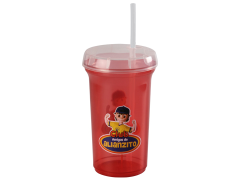 Vaso 12 oz. con tapa y popote | Articulos Promocionales