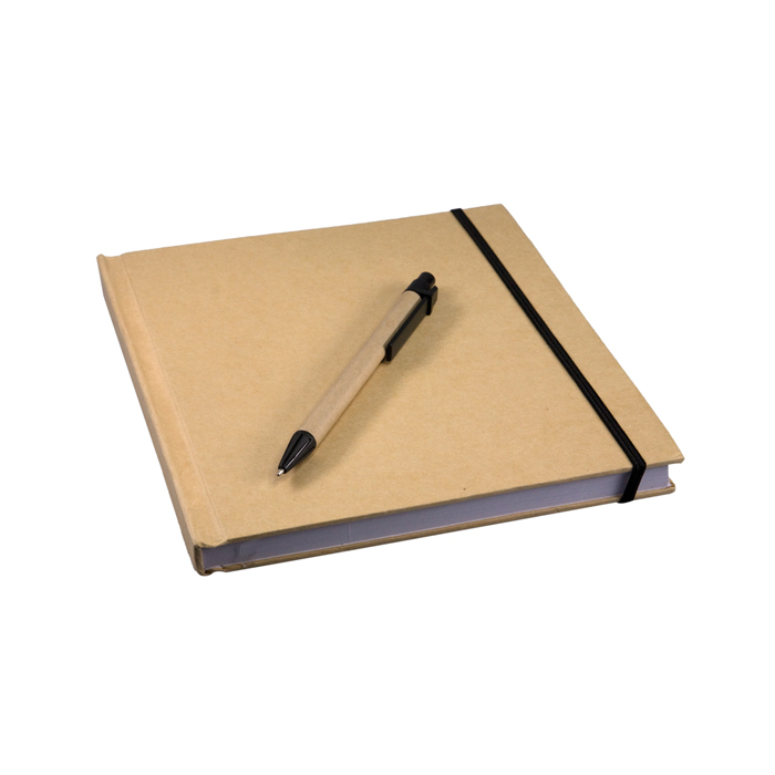 LIBRETA INDY CON BOLIGRAFO DE CARTON | Articulos Promocionales