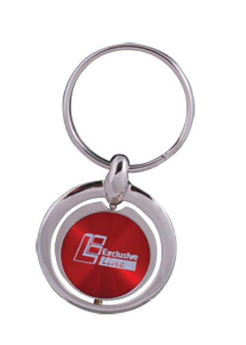 LLAVERO METÁLICO GIRATORIO CON PLACA DE ALUMINIO | Articulos Promocionales
