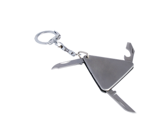 NAVAJA METÁLICA TRIANGULAR CON DESTAPADOR | Articulos Promocionales