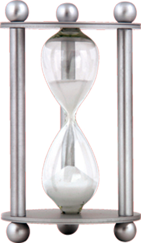 RELOJ DE ARENA EN  ALUMINIO TIEMPO 3 MIN. | Articulos Promocionales