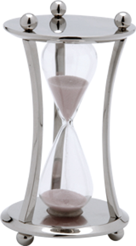 RELOJ DE ARENA EN METAL CROMADO TIEMPO 3 MIN | Articulos Promocionales