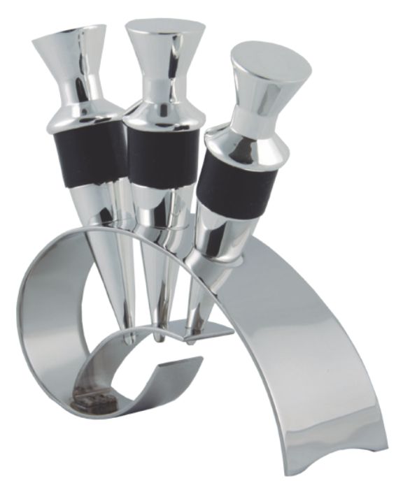 Set de accesorios metálicos para vino | Articulos Promocionales