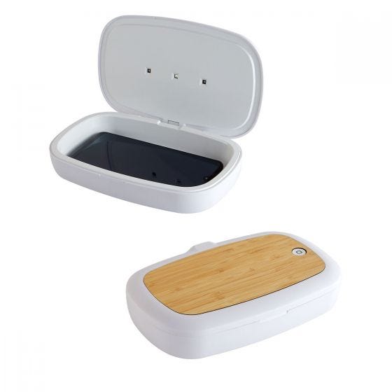 CAJA CON LUZ UV SANITIZADORA Y CARGADOR NAGOYA | Articulos Promocionales