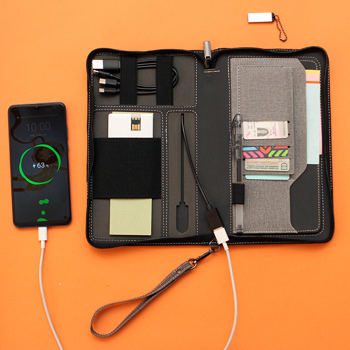 Organizador personal con power bank de 6,000 mAh. | Articulos Promocionales
