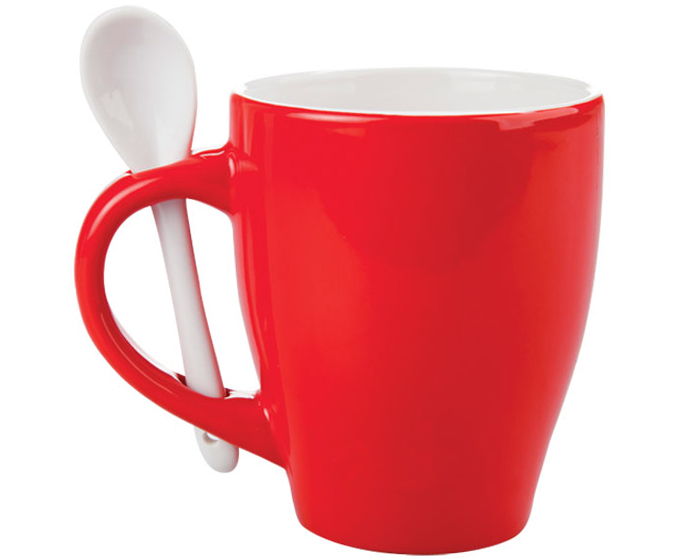 TAZA CON CUCHARA LONDON  | Articulos Promocionales