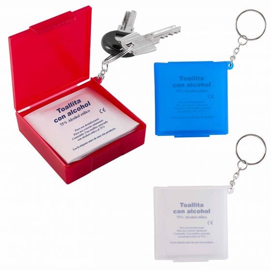 ESTUCHE-LLAVERO CON PADS DE ALCOHOL | Articulos Promocionales