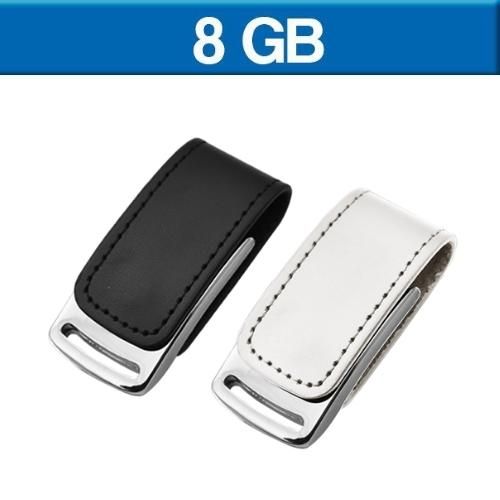 USB CLIP PIEL DE 8GB COLOR BLANCA Y NEGRA | Articulos Promocionales